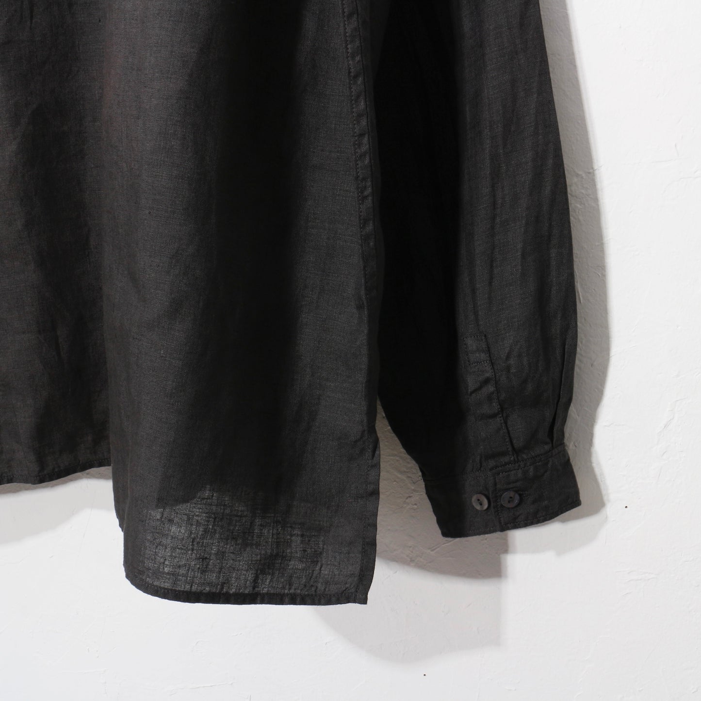 大麻開襟シャツ / 草木濃染め/ 柿渋×墨