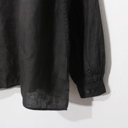 大麻開襟シャツ / 草木濃染め/ 柿渋×墨