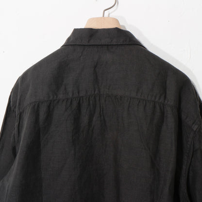 大麻開襟シャツ / 草木濃染め/ 柿渋×墨