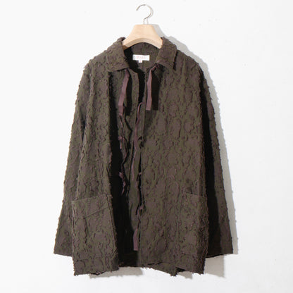 VICK CAMO RIBBON SHIRT /brown