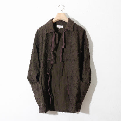VICK CAMO RIBBON SHIRT /brown