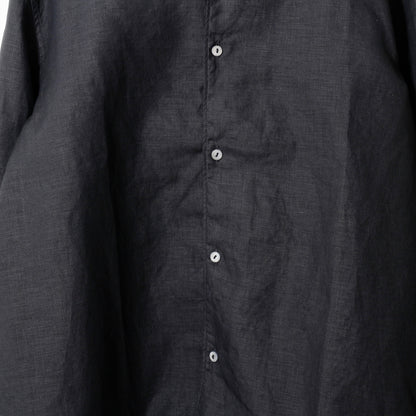 大麻開襟シャツ / 墨黒