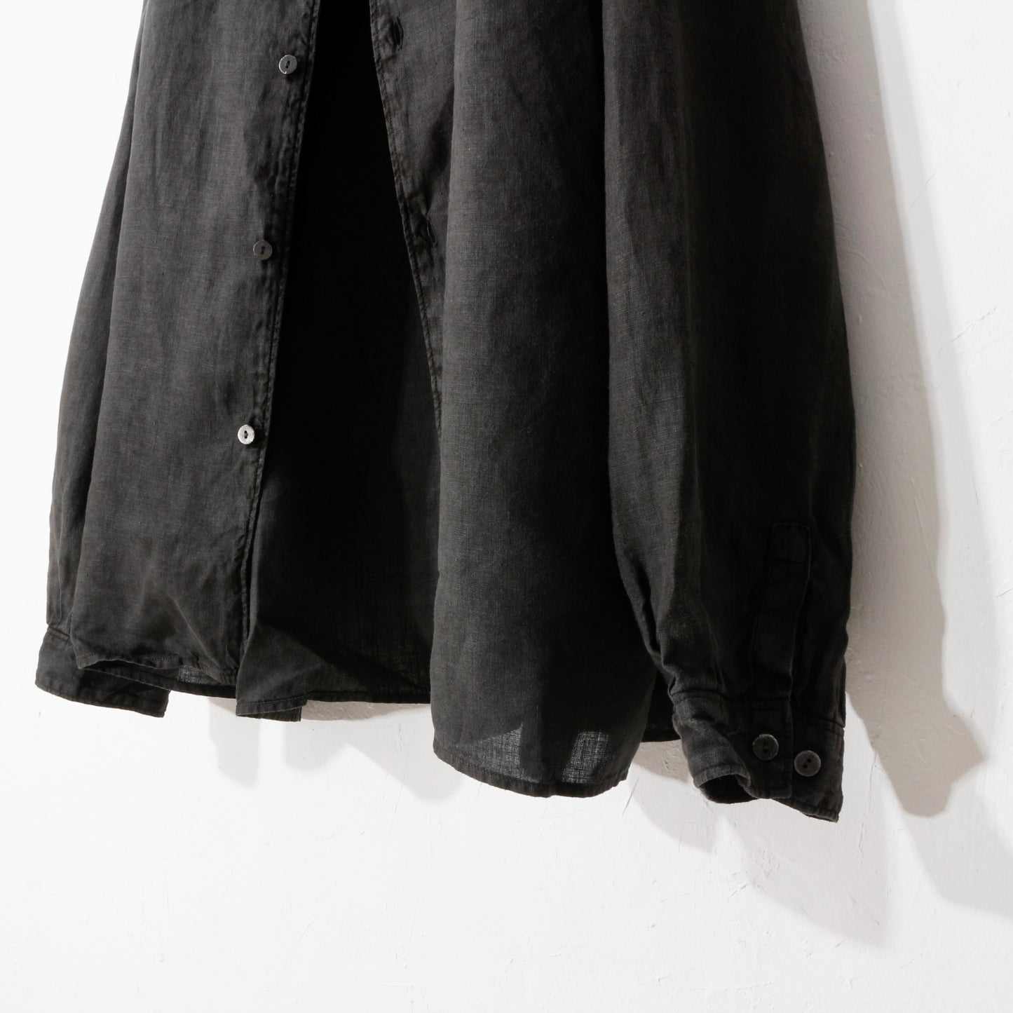 大麻開襟シャツ / 炭