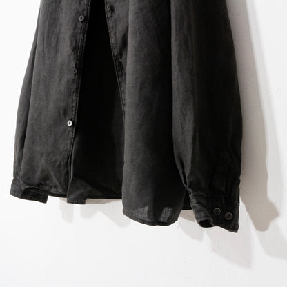 大麻開襟シャツ / 炭