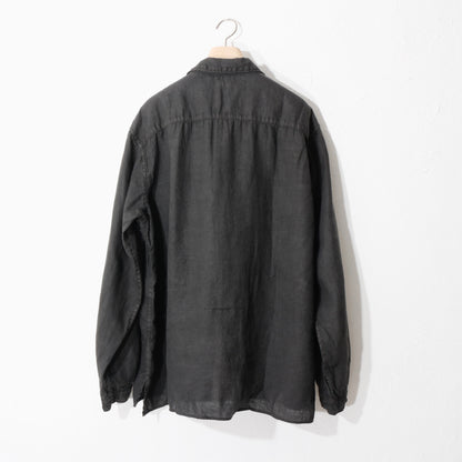 大麻開襟シャツ / 炭