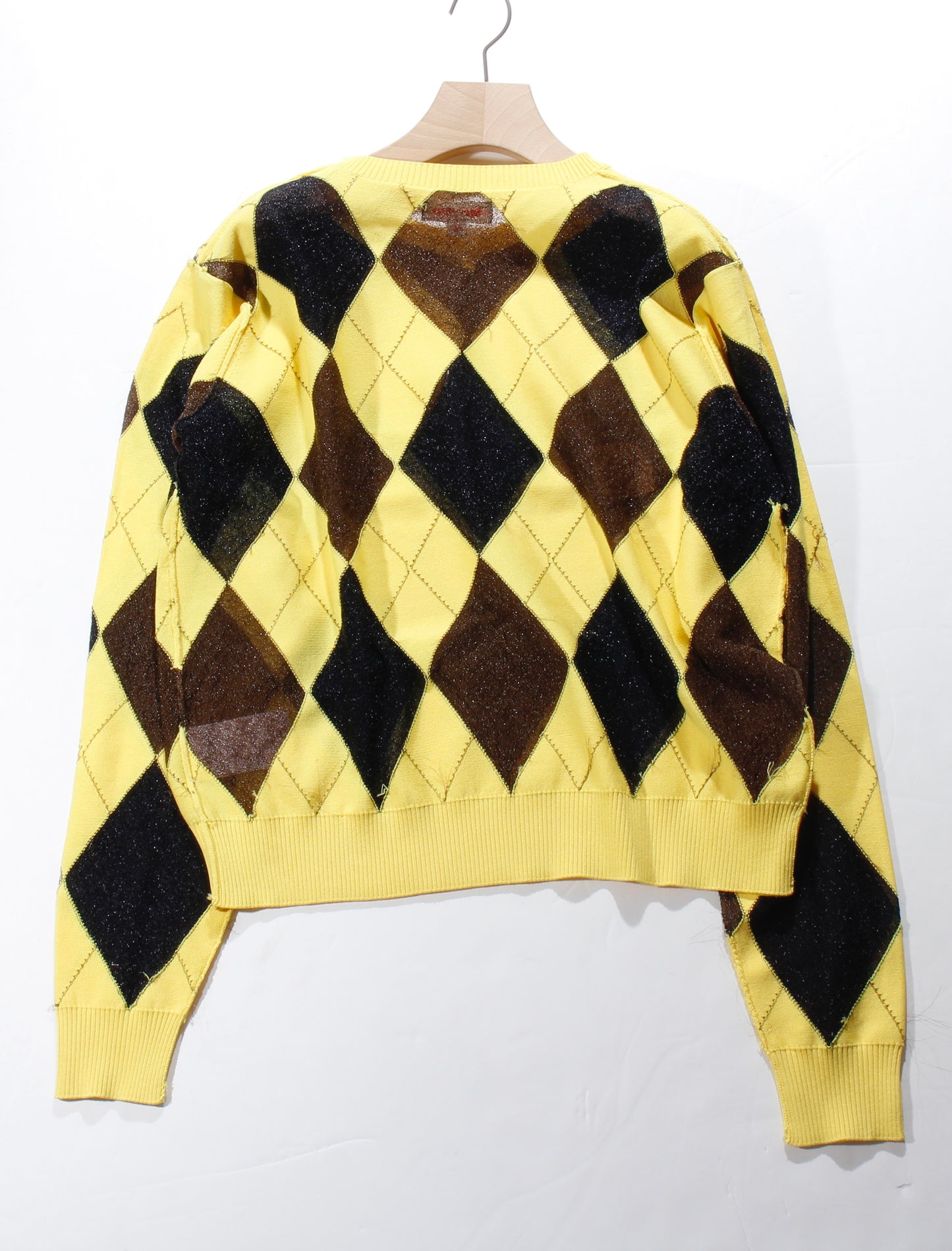 REVERSED ARGYLE SWEATER / yellow