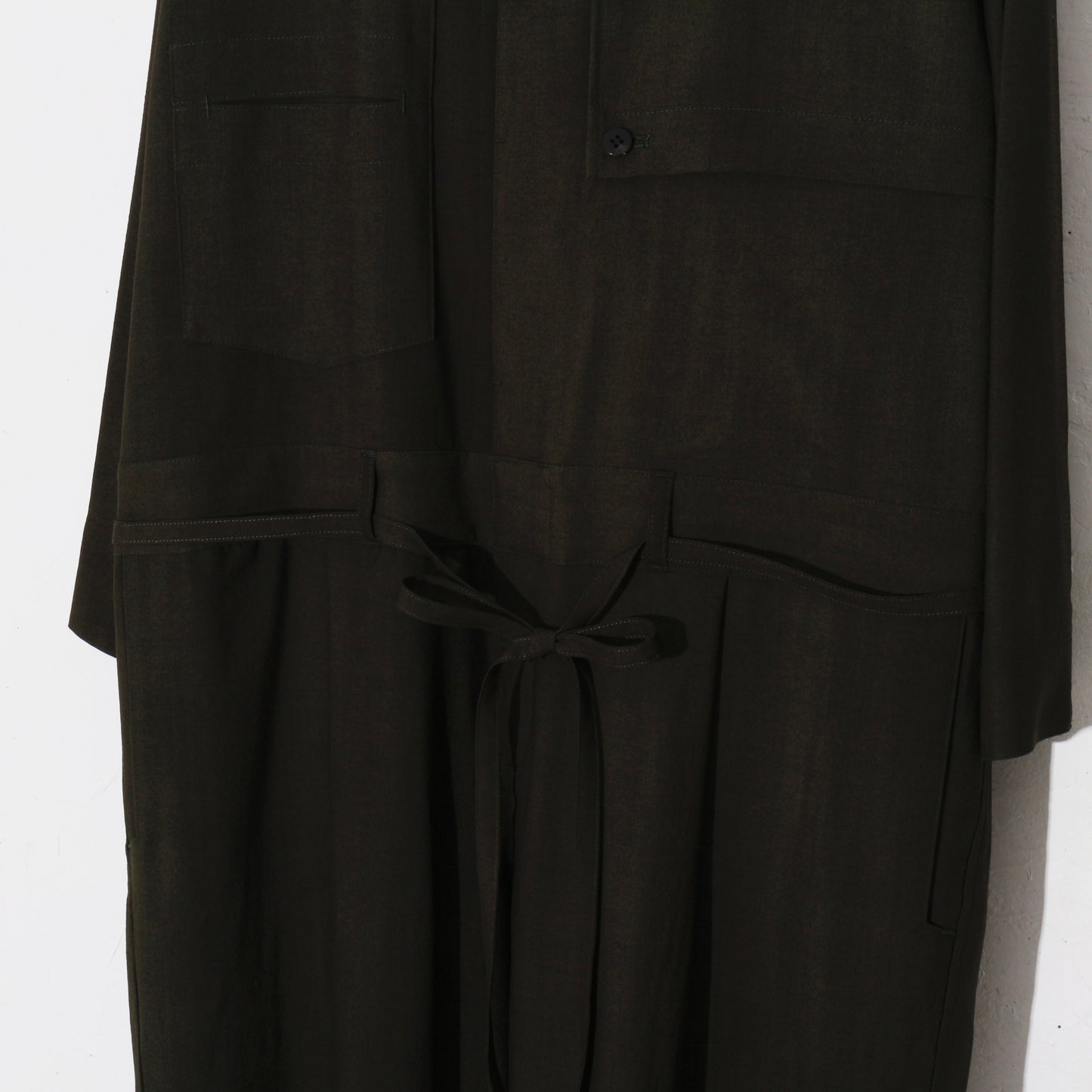 Uneven Dyed Jump Suit  / D.green