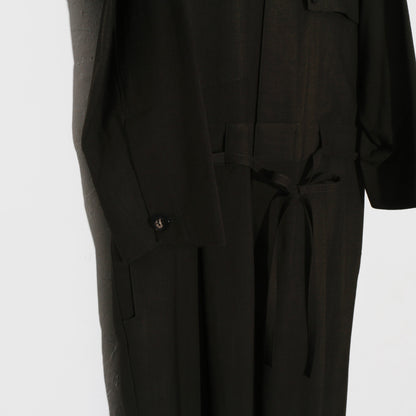 Uneven Dyed Jump Suit  / D.green