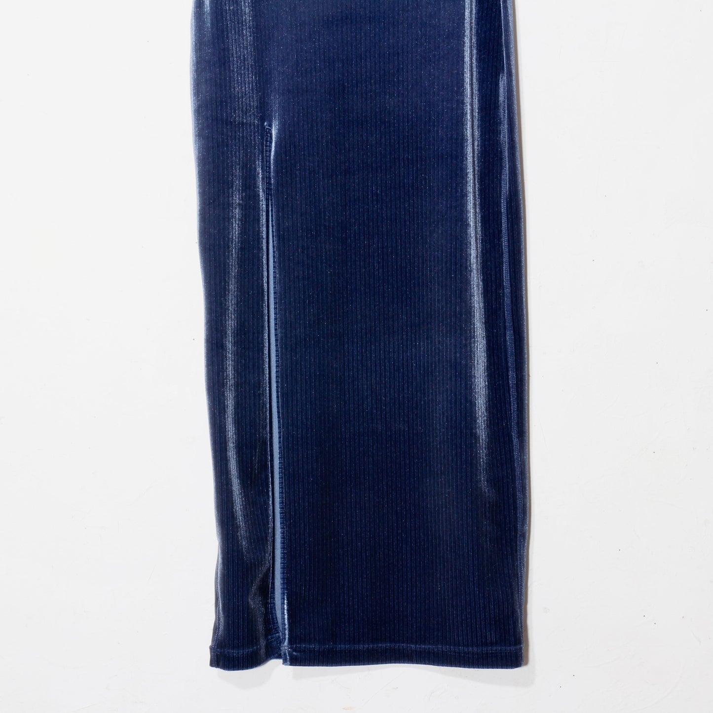 FLEX VELVET SIDE SLIT SKIRT　/ navy