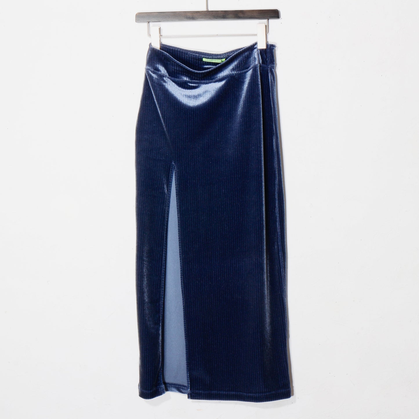 FLEX VELVET SIDE SLIT SKIRT　/ navy