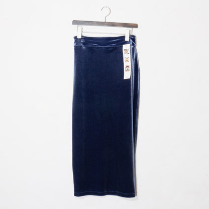 FLEX VELVET SIDE SLIT SKIRT　/ navy