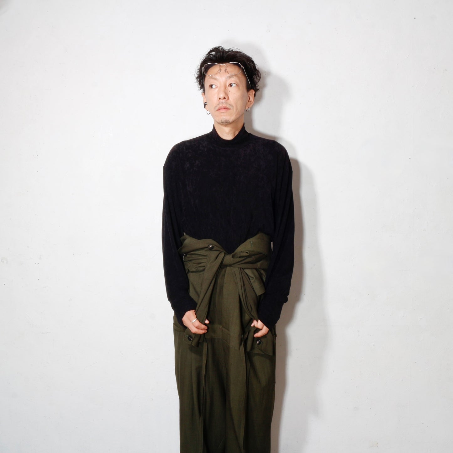 Uneven Dyed Jump Suit  / D.green