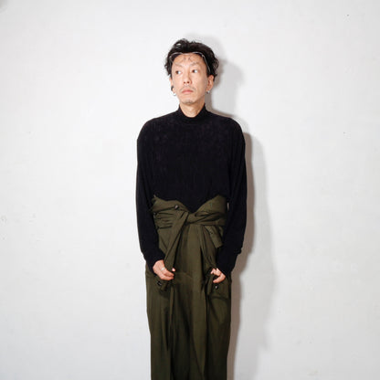 Uneven Dyed Jump Suit  / D.green