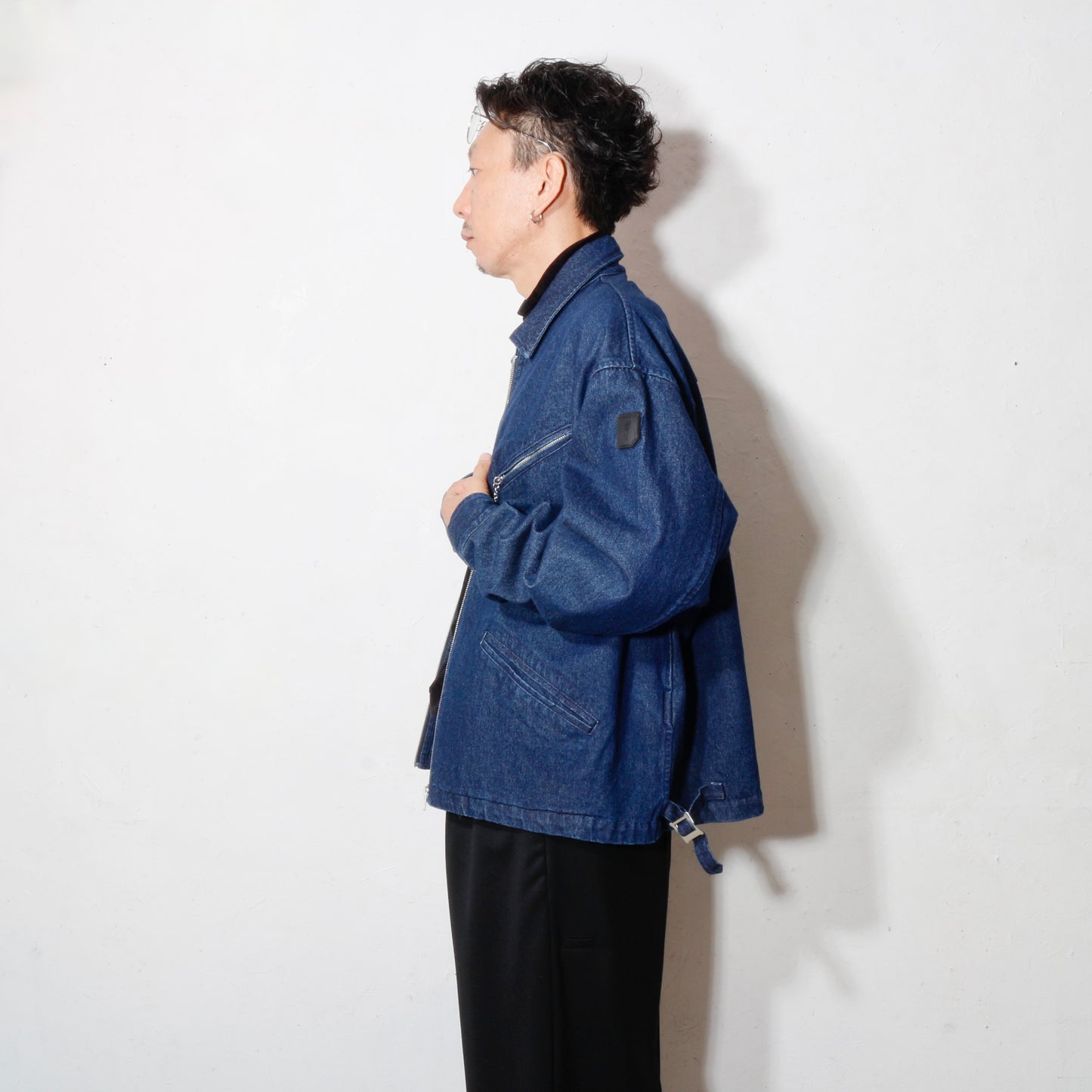 ZIP DENIM WORK JACKET / navy