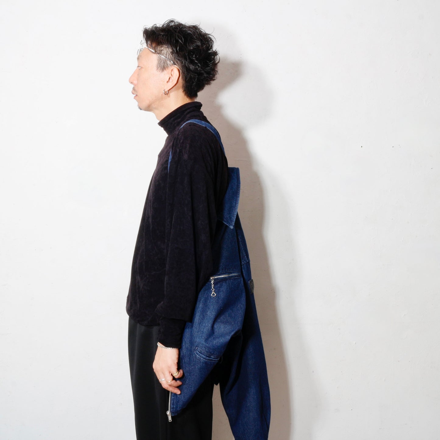 ZIP DENIM WORK JACKET / navy