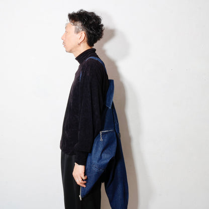 ZIP DENIM WORK JACKET / navy