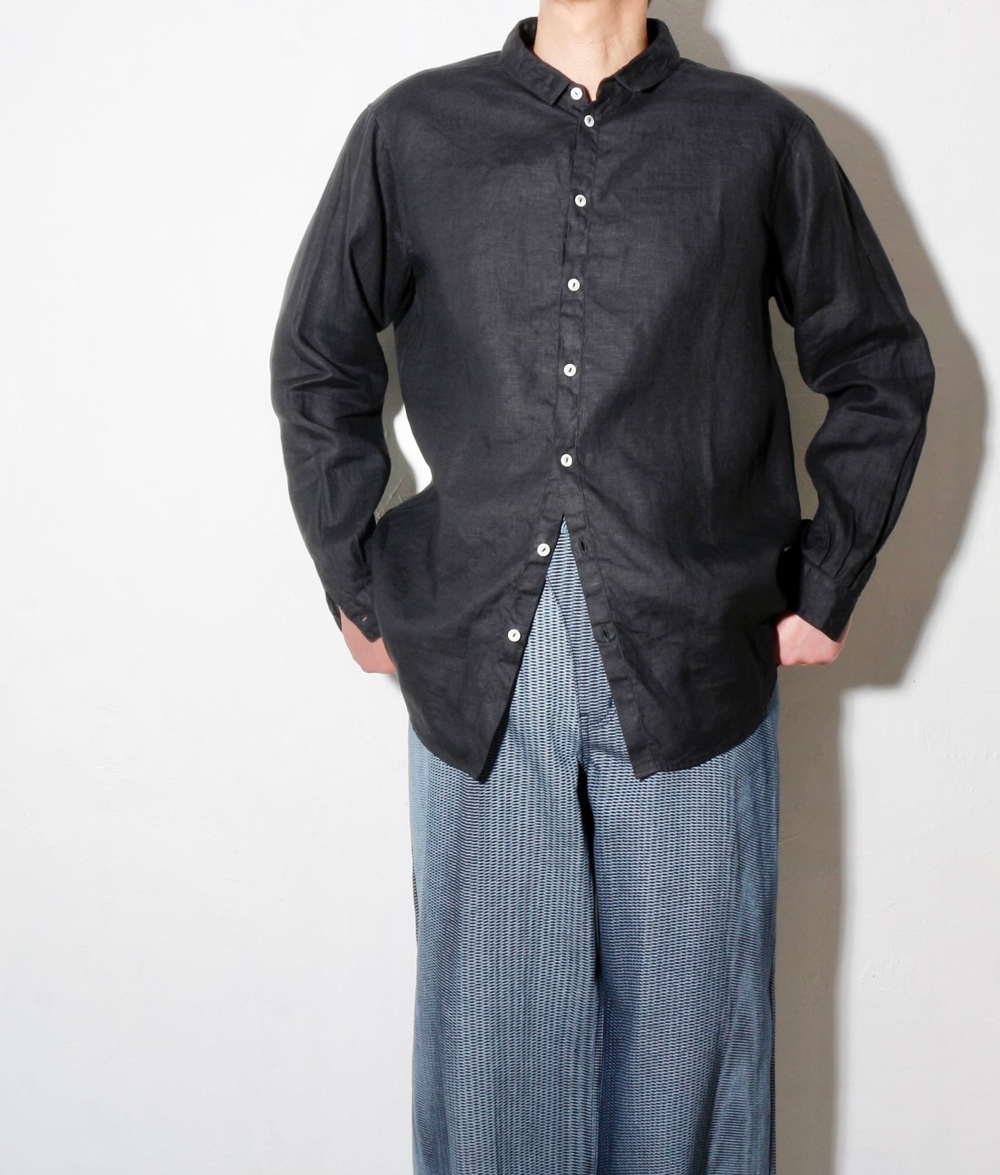 大麻シャツ大 / 墨黒