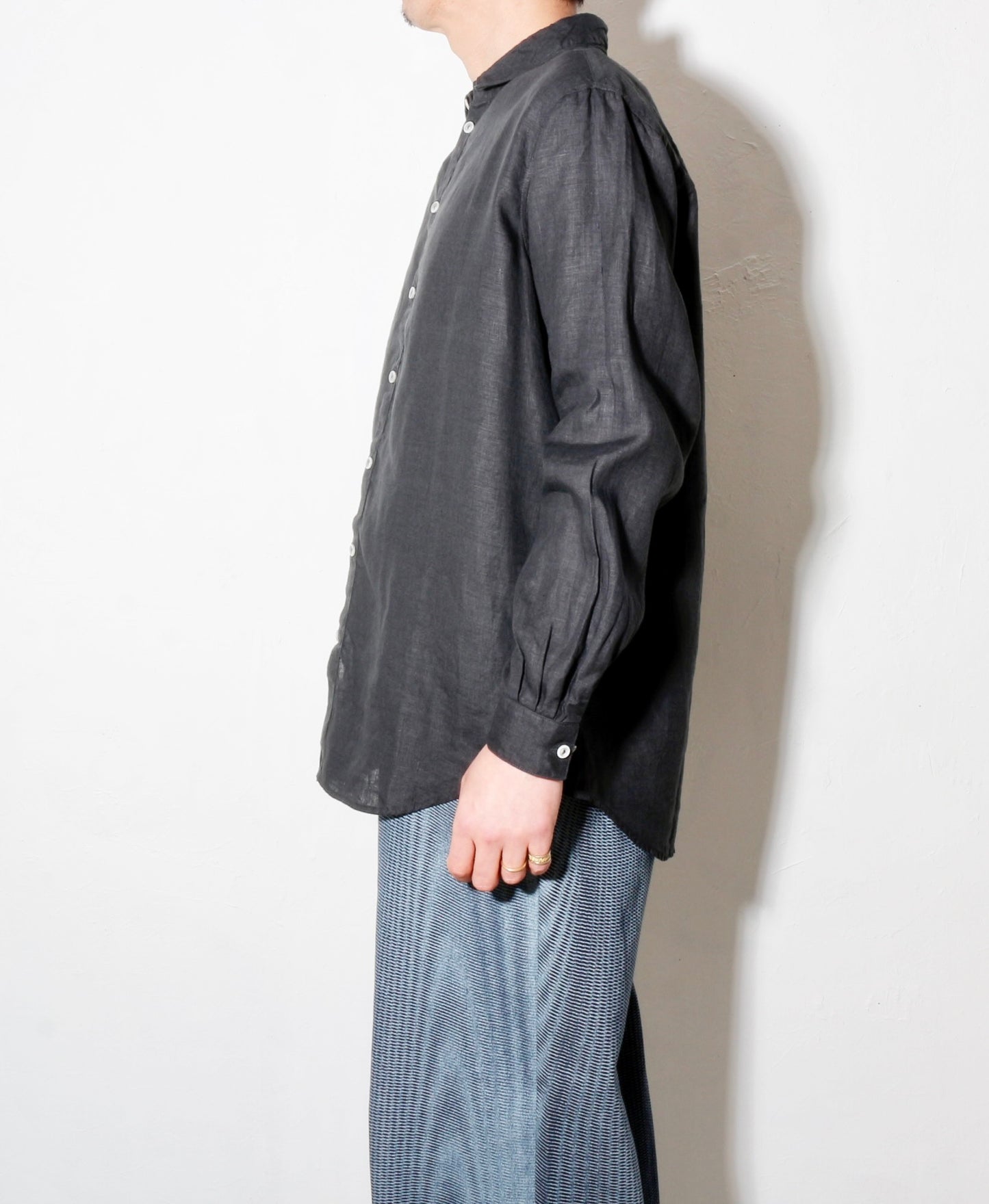 大麻シャツ大 / 墨黒