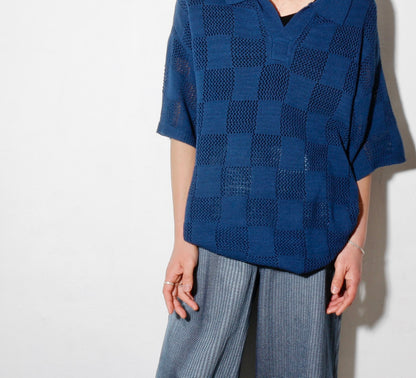 CHECKER WEB SKIPPER POLO /blue