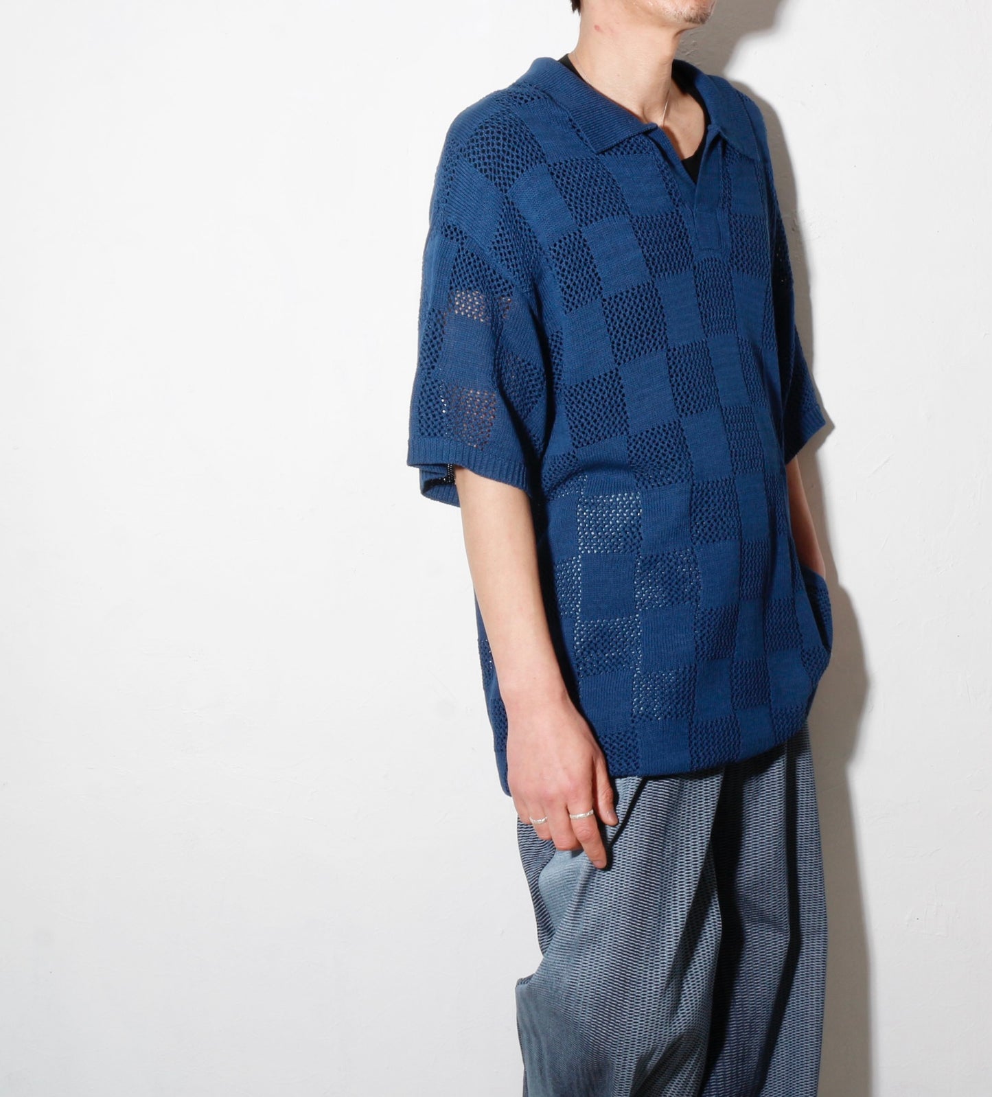 CHECKER WEB SKIPPER POLO /blue