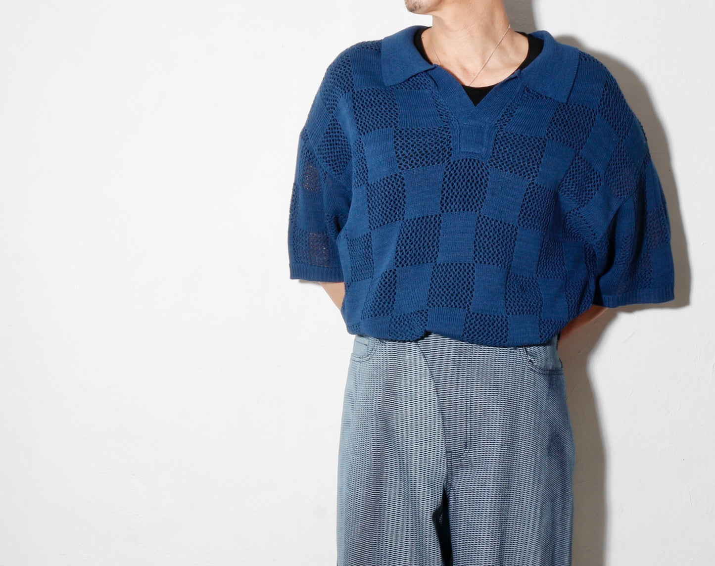 CHECKER WEB SKIPPER POLO /blue