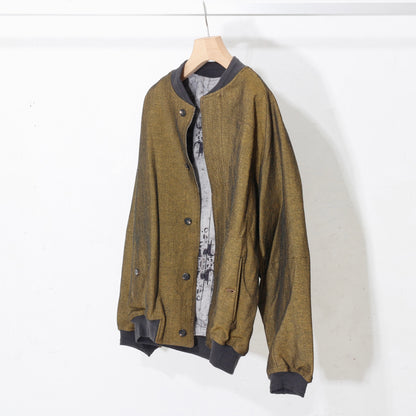 Reversible Linen Wool Blouson / yellow