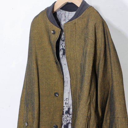 Reversible Linen Wool Blouson / yellow