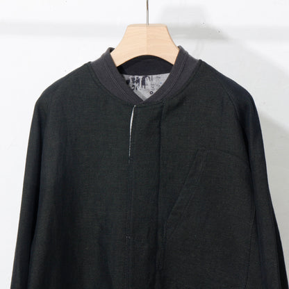 Reversible Linen Wool Blouson / khaki black