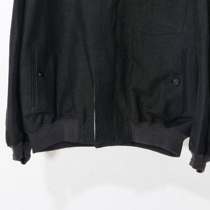 Reversible Linen Wool Blouson / khaki black