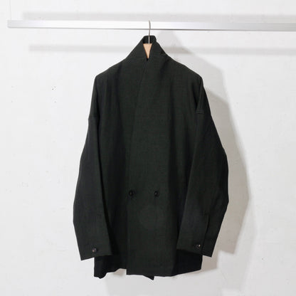 Linen Wool Jacket / kahki black