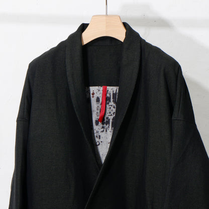 Linen Wool Jacket / kahki black