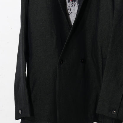 Linen Wool Jacket / kahki black