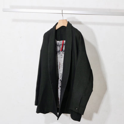 Linen Wool Jacket / kahki black