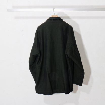 Linen Wool Jacket / kahki black