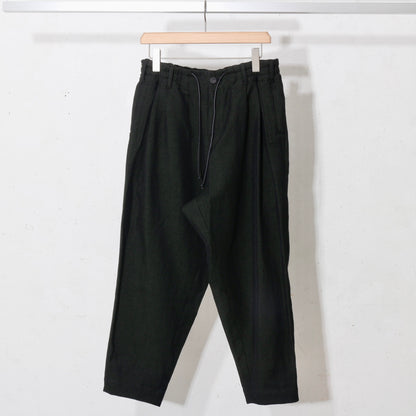 Linen Wool Gokuraku Pants / khaki black