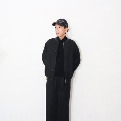 Reversible Linen Wool Blouson / khaki black