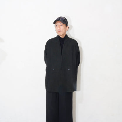 Linen Wool Jacket / kahki black