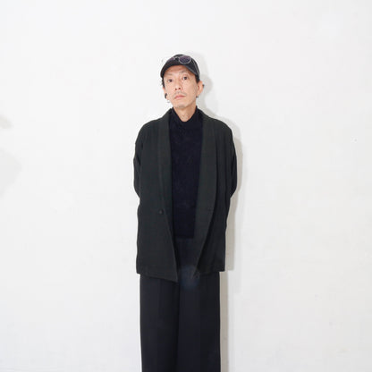 Linen Wool Jacket / kahki black
