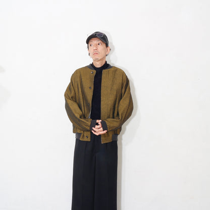Reversible Linen Wool Blouson / yellow