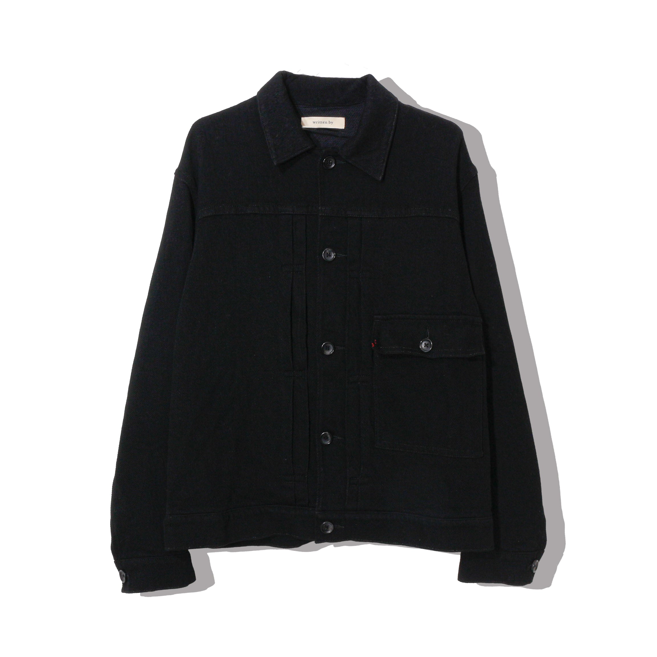 written by /thick twill denim jacket /black – MIKIRIHASSHIN OFFICIAL