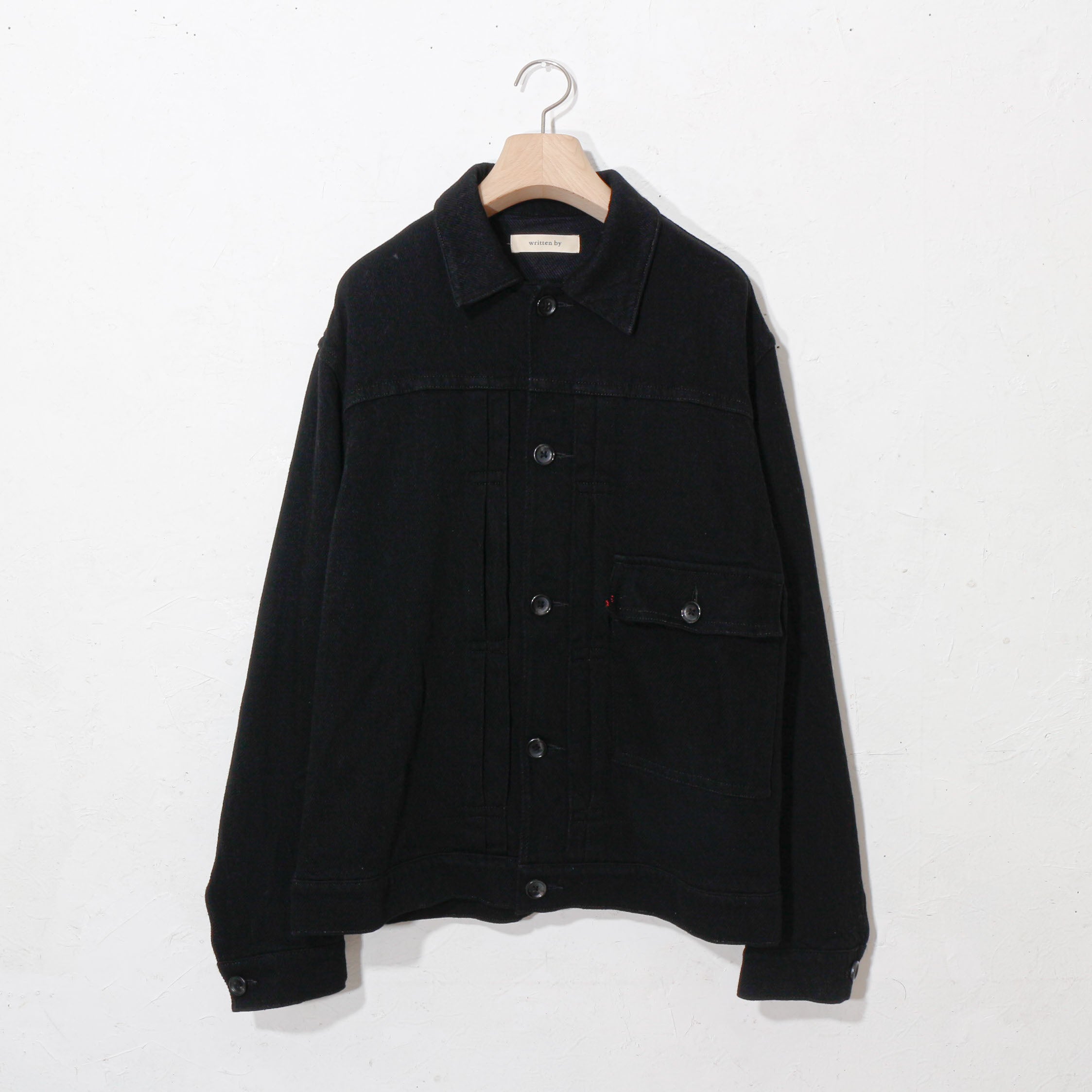 written by /thick twill denim jacket /black – MIKIRIHASSHIN OFFICIAL