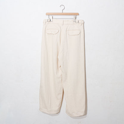 written by /thick twill slacks pants / natural