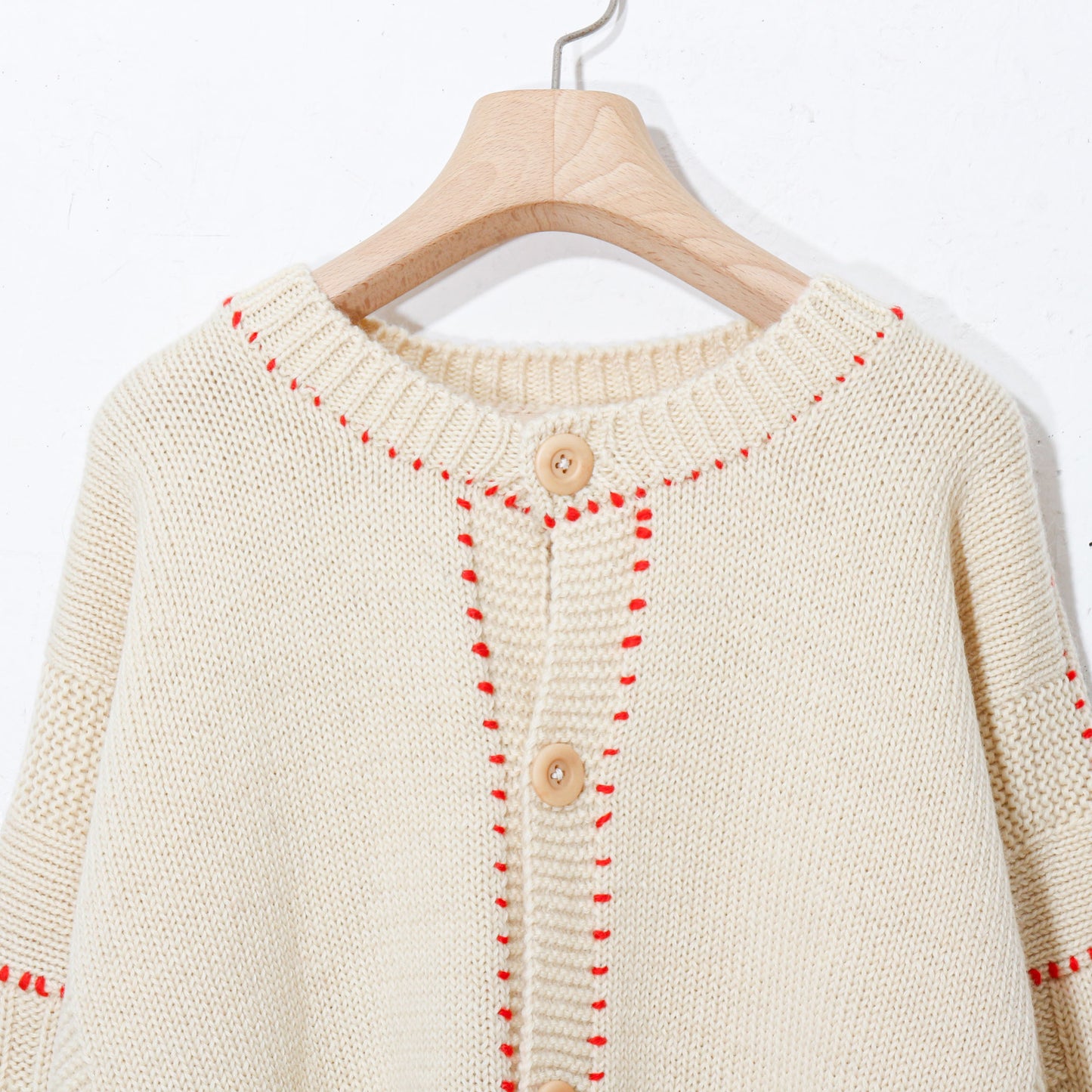 written by / hand stitch guernsey cardigan  / natural