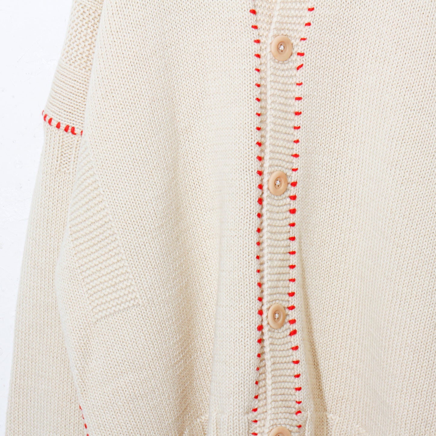 written by / hand stitch guernsey cardigan  / natural
