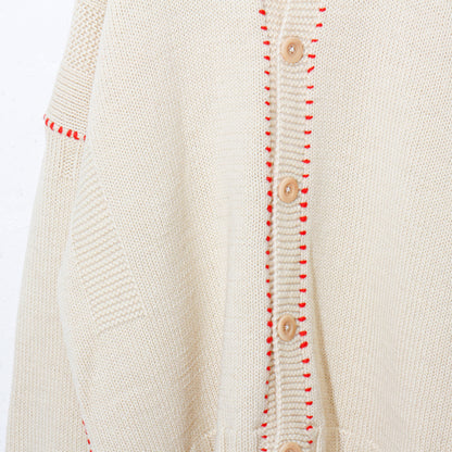 written by / hand stitch guernsey cardigan  / natural