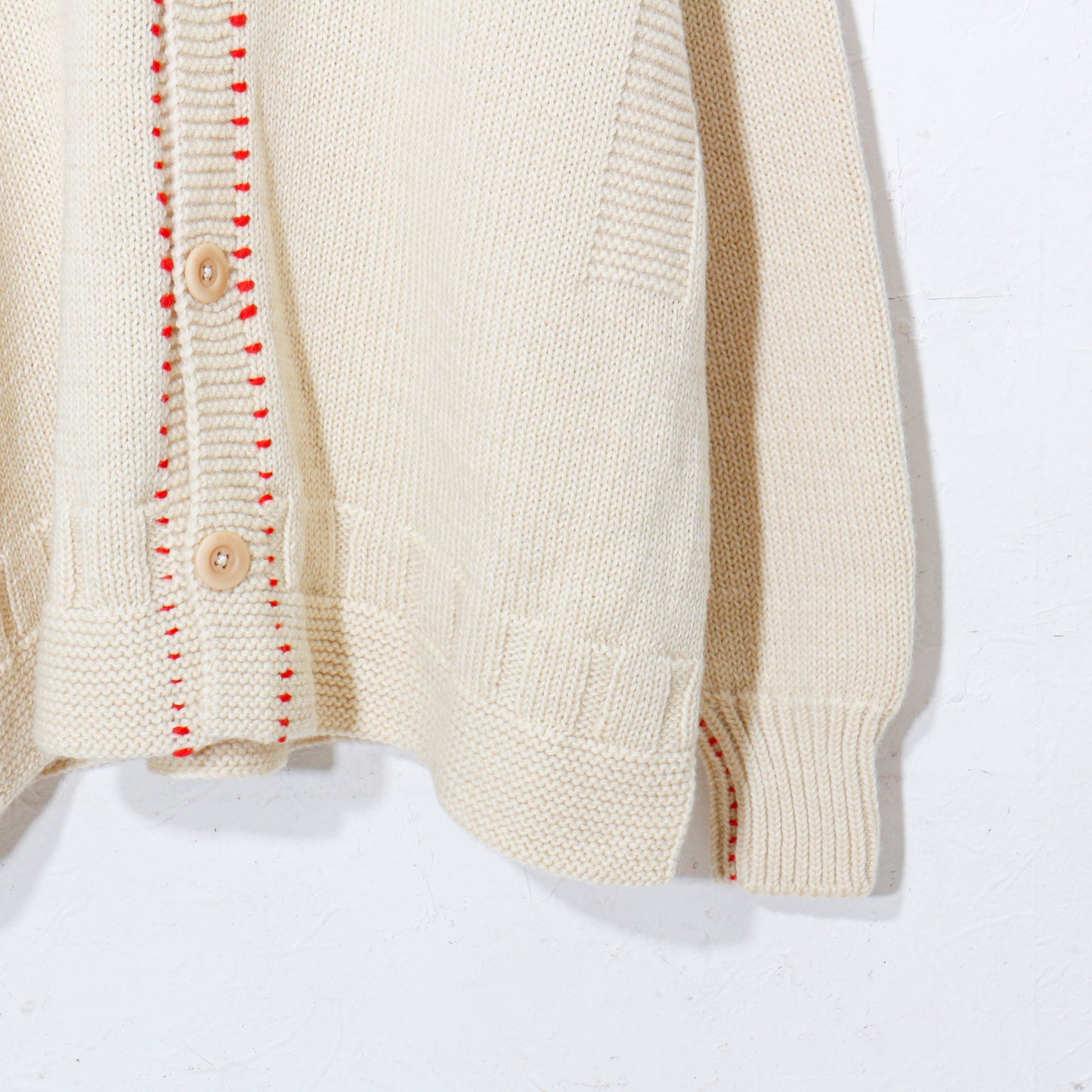 written by / hand stitch guernsey cardigan  / natural