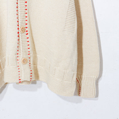 written by / hand stitch guernsey cardigan  / natural