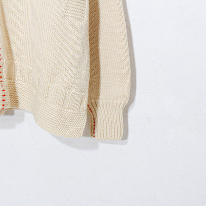 written by / hand stitch guernsey cardigan  / natural