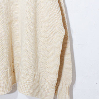 written by / hand stitch guernsey cardigan  / natural