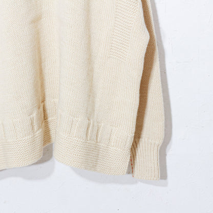 written by / hand stitch guernsey cardigan  / natural